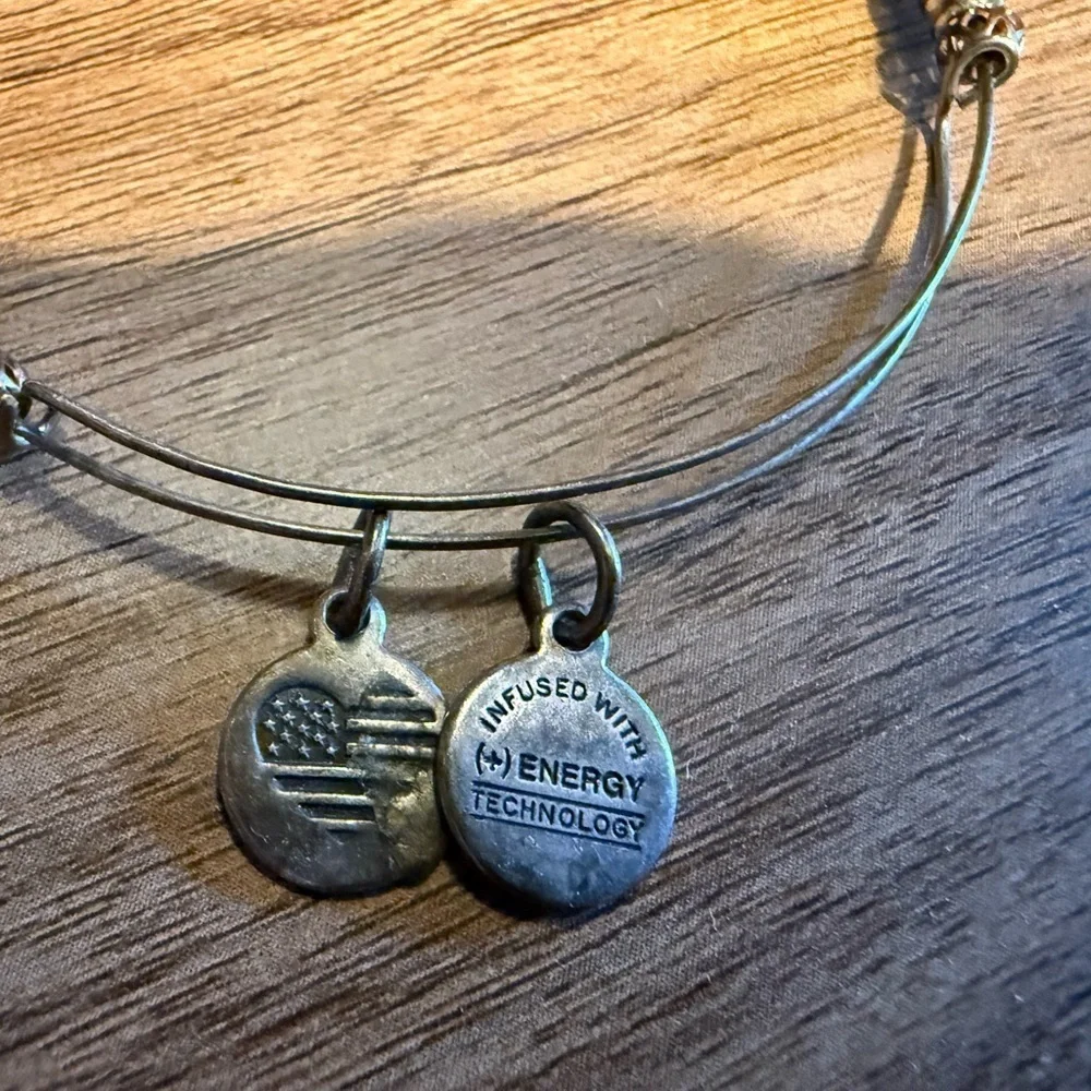 Alex and Ani Rose Gold and Silver Beaded Bracelet with Charms